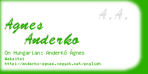 agnes anderko business card