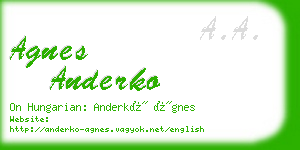 agnes anderko business card